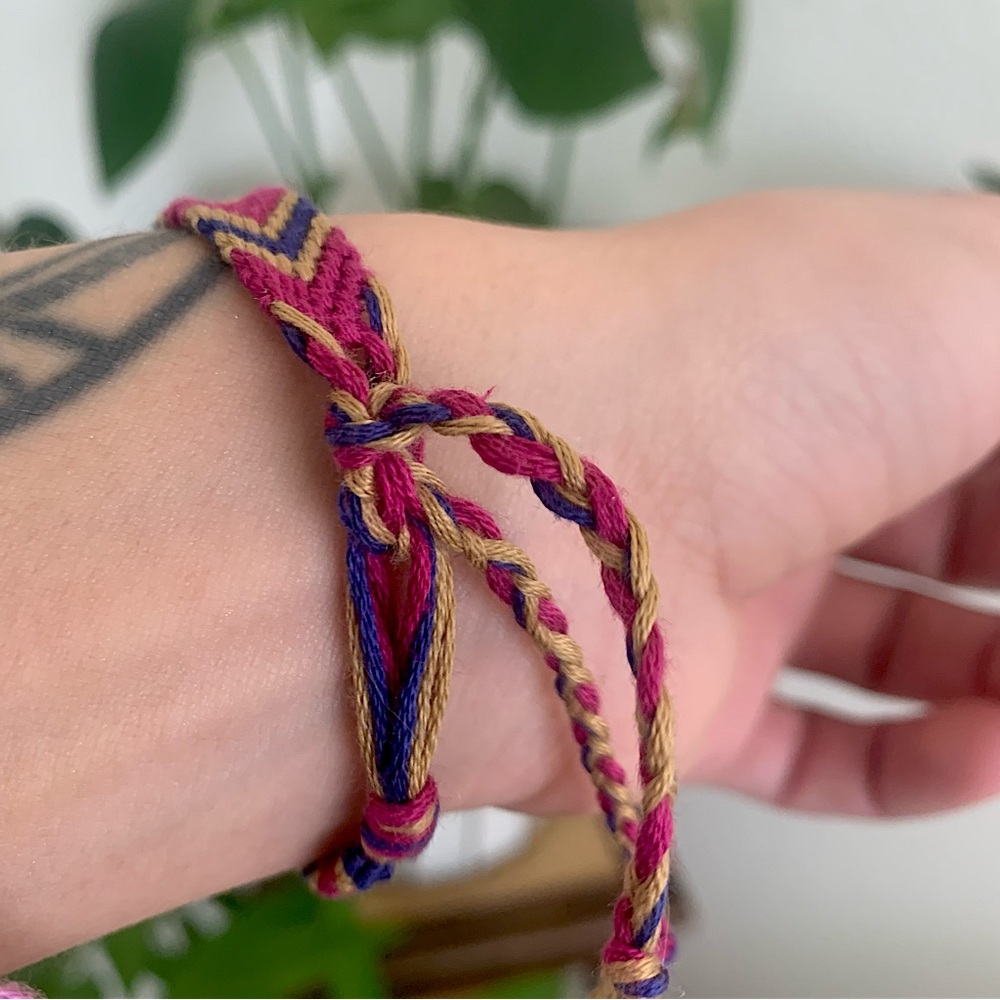 Handmade Embroidery Thread Bracelet - Picture 3 of 3
